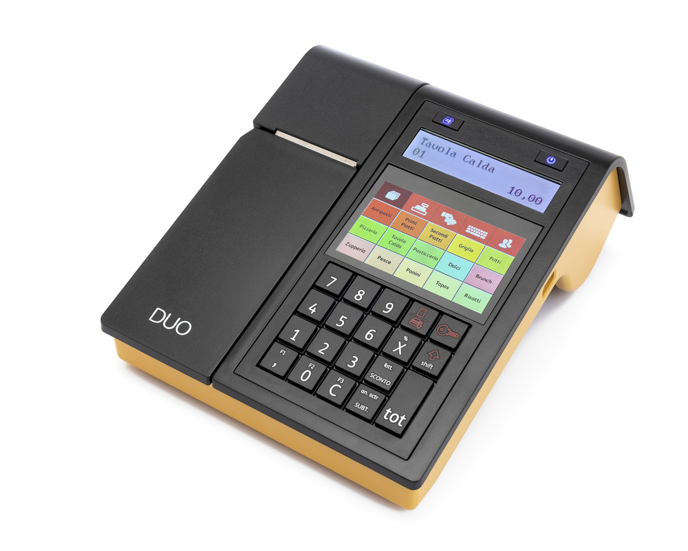Foto del registratore Telematico DUO con touch screen e tasti fisici